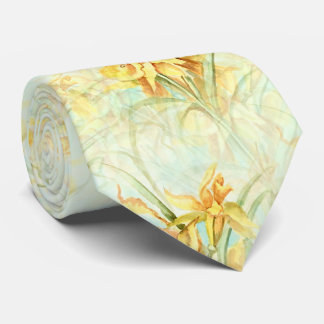 Gravata Vintage Amarelo Daffodil Flor