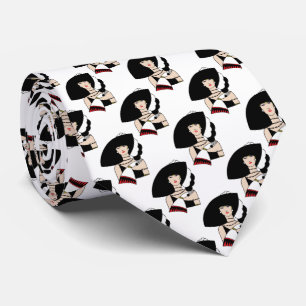 Gravata Vintage Art Deco Mulher Vestindo Luvas De Ódio Cor