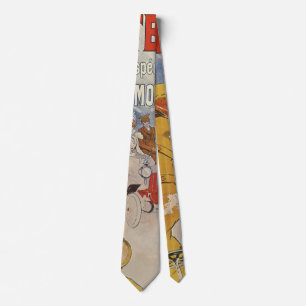 Gravata Vintage Art Nouveau, Carro Antiquado Convertível P