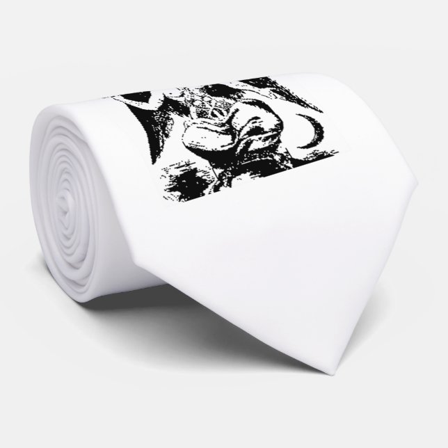 Gravata Vintage Baphomet preto (Rolled)