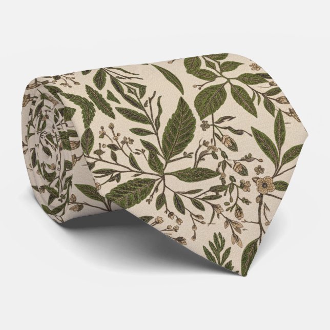 Gravata Vintage Botanical Leaf  (Rolled)