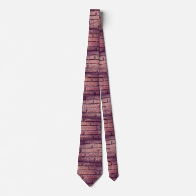 Gravata Vintage Brick Wall Pattern Rustic Necktie - Única (Frente)
