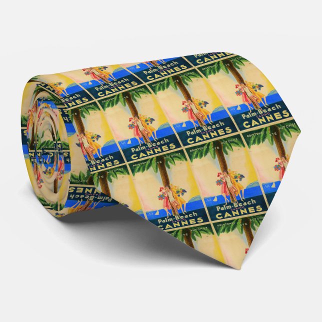 Gravata Vintage Cannes Viagem francês (Rolled)