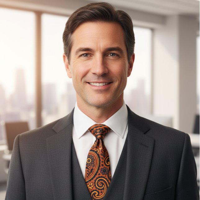 Gravata Vintage Copper Paisley (Criador carregado)