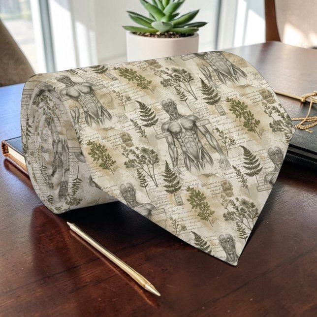 Gravata Vintage de Anatomia Científica Personaliza (Criador carregado)