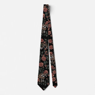 Gravata Vintage Dusty Rosa Raccoons 