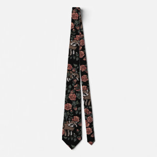Gravata Vintage Dusty Rosa Raccoons