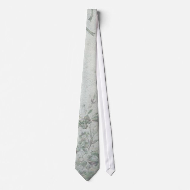 Gravata Vintage Floral Blue (Frente)