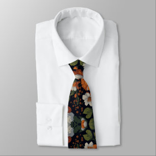 Gravata Vintage Flores brancas, elegantes e sofisticadas, 