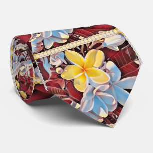 Gravata Vintage Frangipani Tree Pop Art, Neck Tie