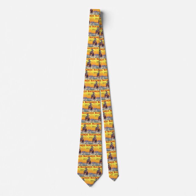 Gravata Vintage Fruta Crate Label Art, Buckaroo Apple (Frente)