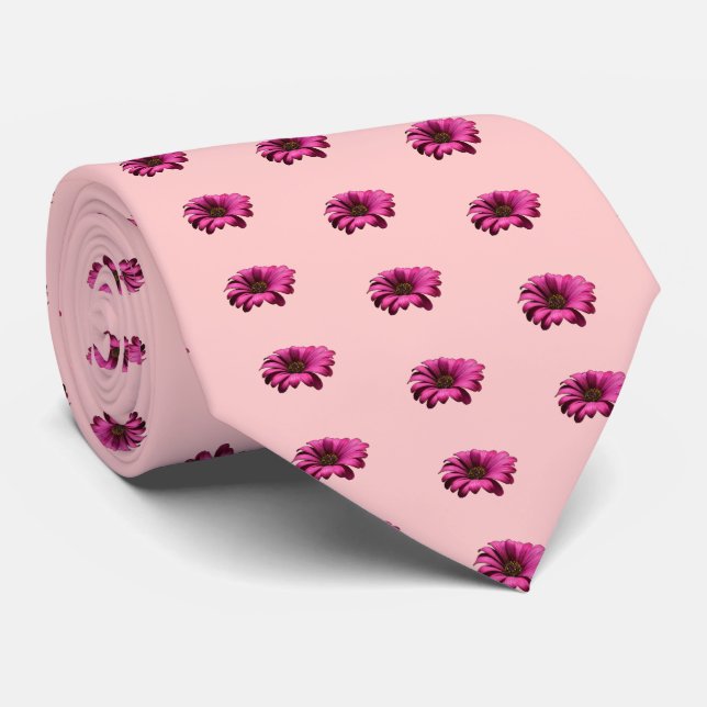 Gravata Vintage Gerber Daisy Wedding Tie (Rolled)