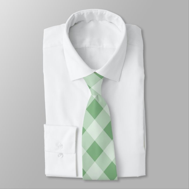 Gravata Vintage Green Gingham Work Cask Tie (Amarrado)