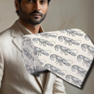 Gravata Vintage Lobster Necktie - marfim e cinzas