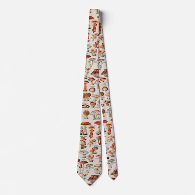 Gravata Vintage Mushroom Fungus Ilustração I (Frente)