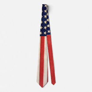 Gravata Vintage Old American Flag