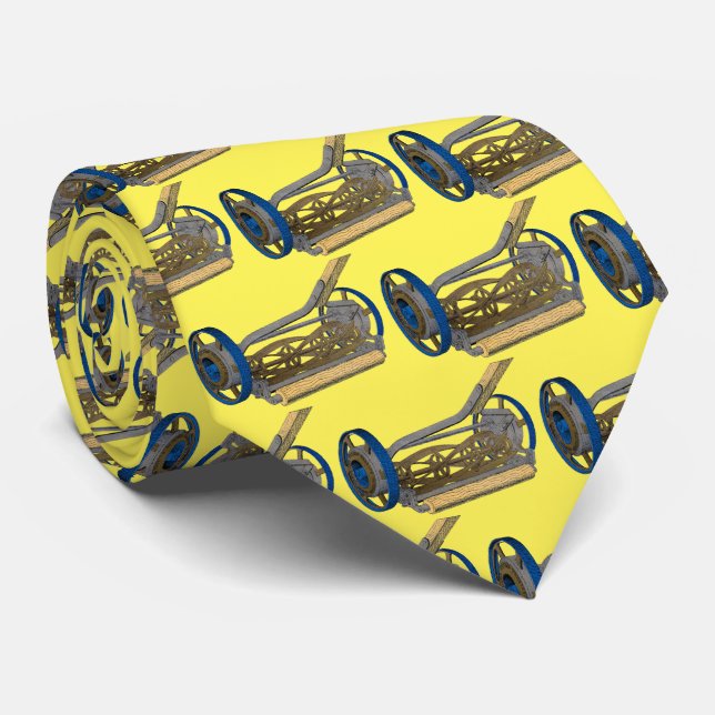 Gravata Vintage Push Lawnmower Landscaper Landscape Neck (Rolled)