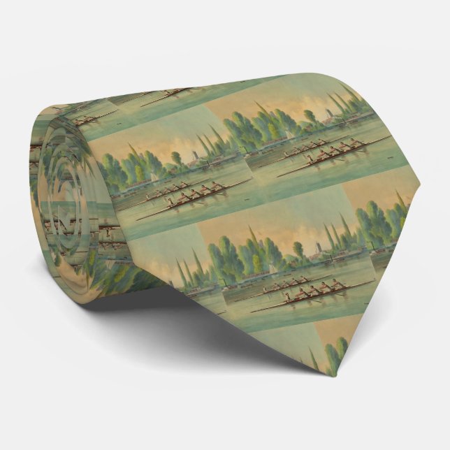Gravata Vintage Rowers Crew Race Boat Tie (Rolled)