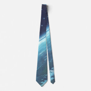 Gravata Vintage Science Ficting, Terra à noite com estrel