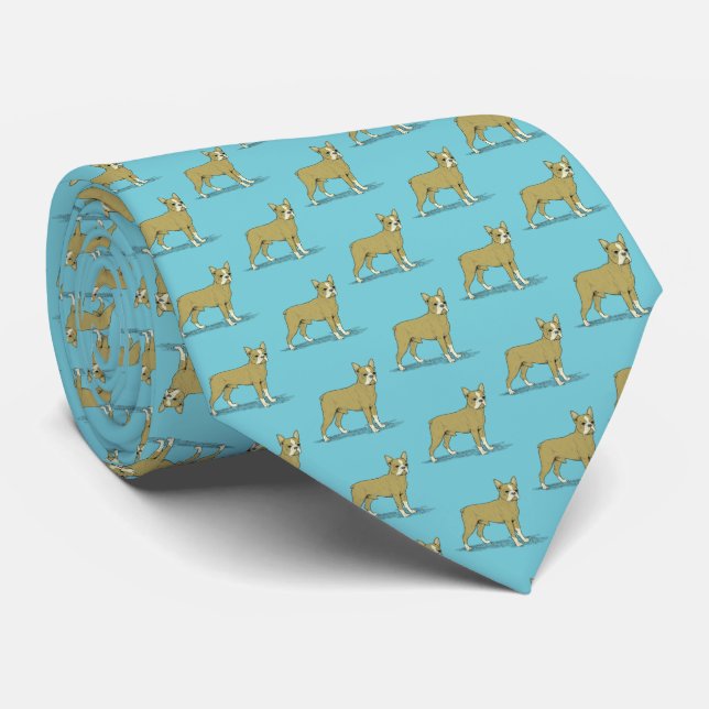 Gravata Vintage Stylized French Bulldog C (Rolled)