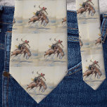 Gravata Vintage Western Cowboy Em Bucking Horse<br><div class="desc">Vintage Western Cowboy na gravata do pescoço do Bucking Horse</div>