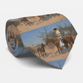 Gravata Vintage Western Cowboy Horse and Colt