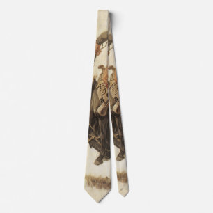 Gravata Vintage Western, Cowboy num Cavalo Bucker Bronco