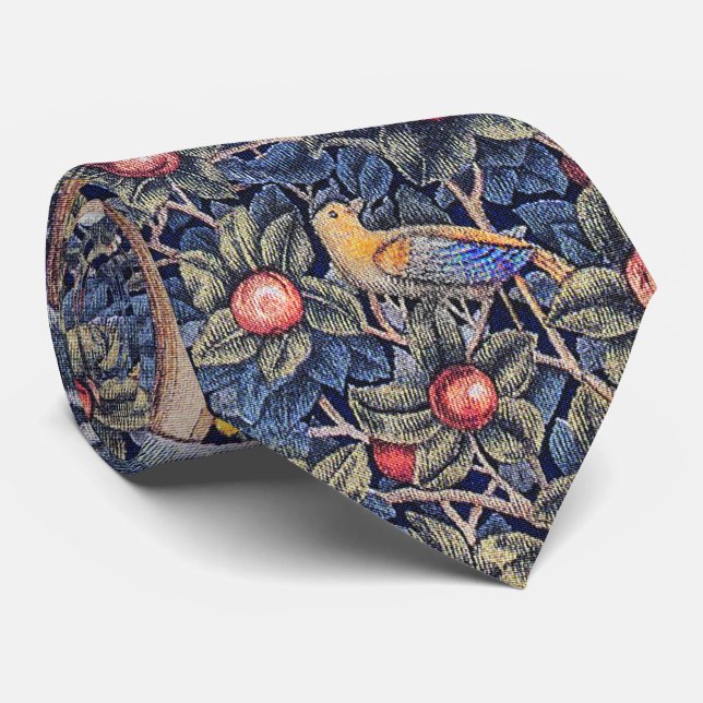 Gravata Vintage Woodpecker Floral Tapeçaria William Morris (Rolled)