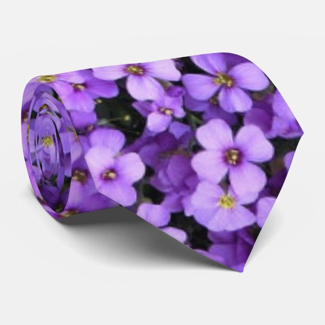 Gravata Viola Flowers Neck Tie (Rolled)