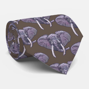 Gravata Violet Elephant Face Tie