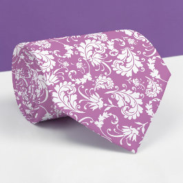 Gravata Violet Floral Pattern Custom Necktie