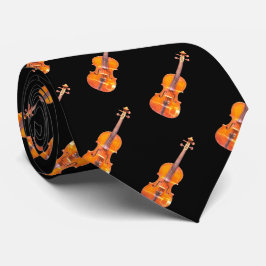 Gravata Violin Pattern Musical Instrumento Musical Lover