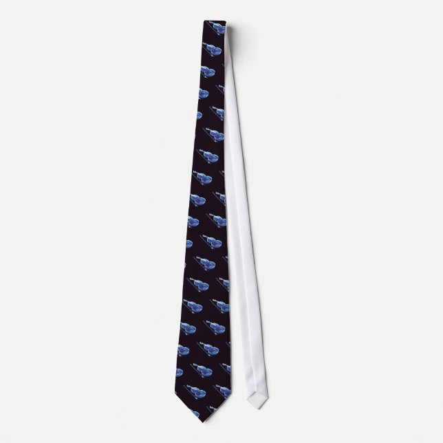 Gravata Violino azul de néon (Frente)