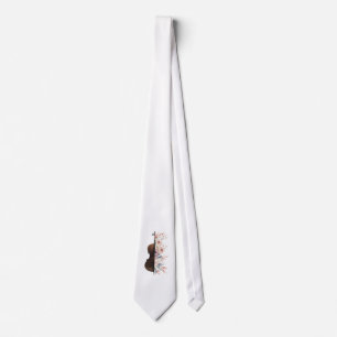Gravata Violino com flores.