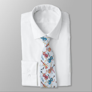 Gravata Violinos Angled Music Notes Neck Tie