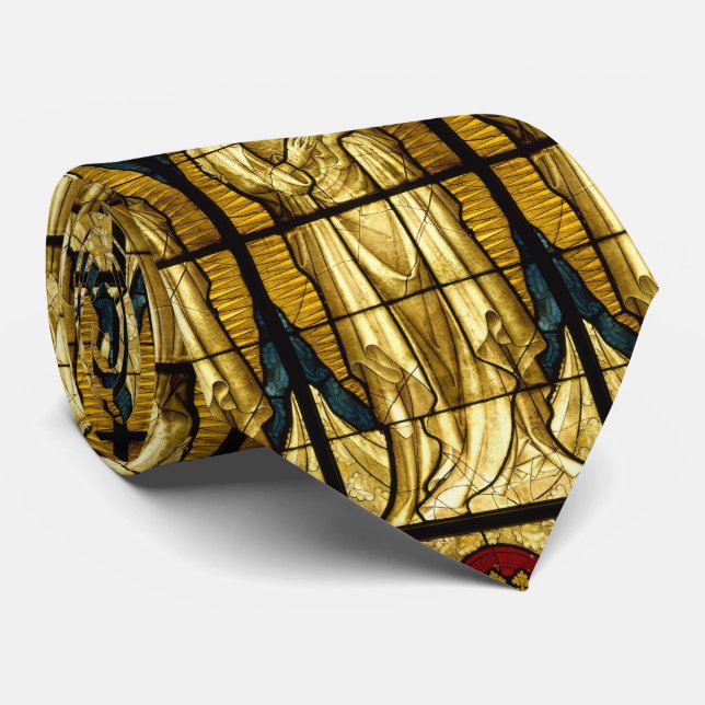 Gravata Virgem Maria Jesus Vidro Religioso (Rolled)