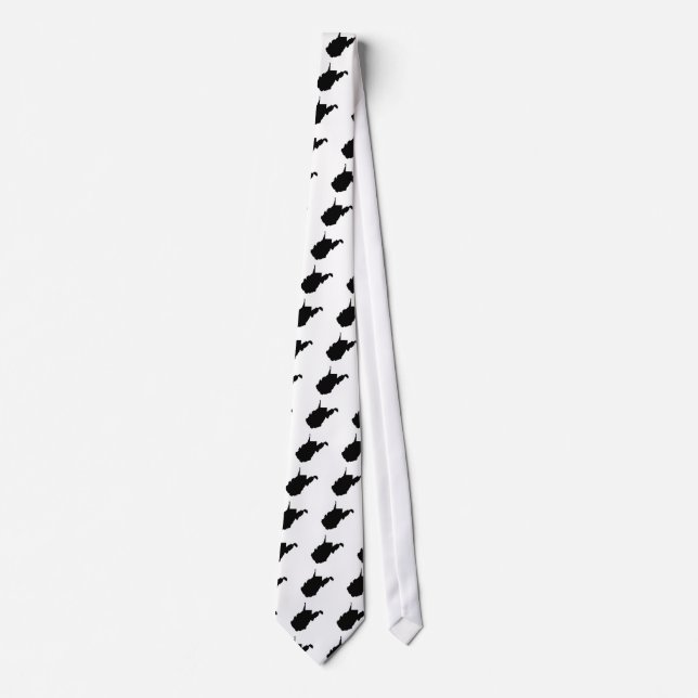 Gravata Virgínia Ocidental Preto e Branco (Frente)