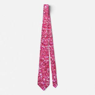 Gravata Visual rosa com brilho,