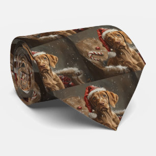 Gravata Vizsla Dog Christmas Festivo