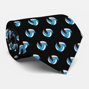 Gravata Voleibol de bebê azul, branco e preto