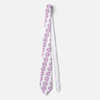 Gravata voleibol rosa e branco