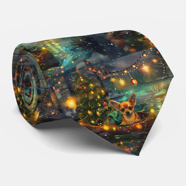 Gravata Voyage festiva Chihuahua Christmas (Rolled)