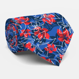 Gravata Wailea Hibiscus Floral Camuflagem Havaiana