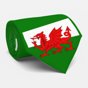 Gravata Wales flag Welsh red dragon