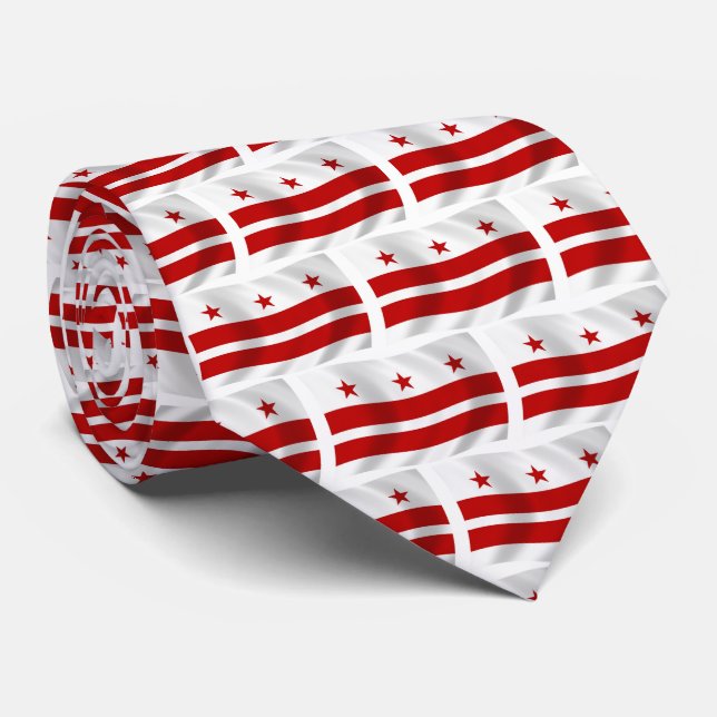 Gravata Washington D.C. Flag Tie (Rolled)