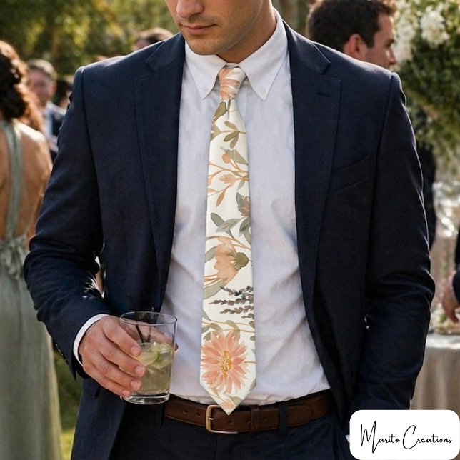 Gravata watercolor flower collage tie (Criador carregado)