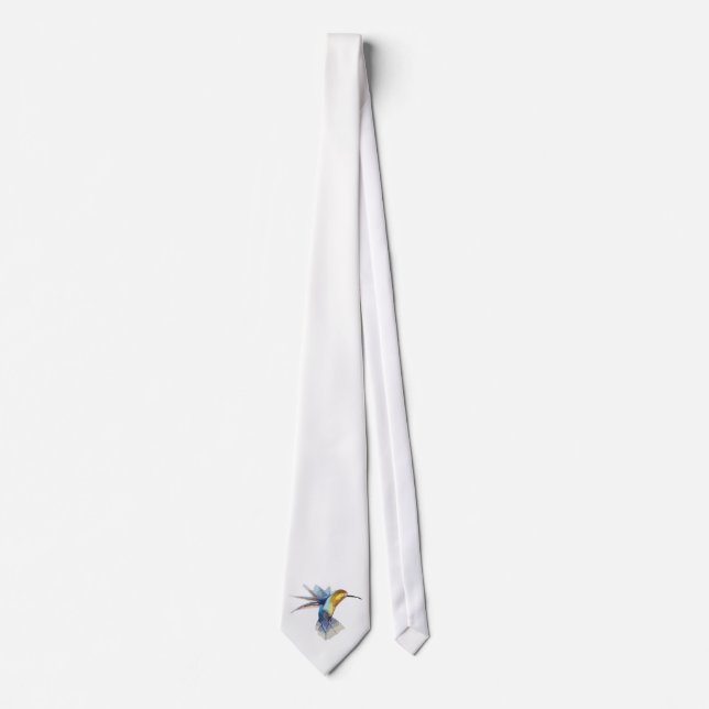 Gravata Watercolor Hummingbird Tie (Frente)