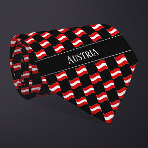 Gravata Wavy Austria Flag Pattern