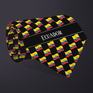 Gravata Wavy Equador Flag Patterno