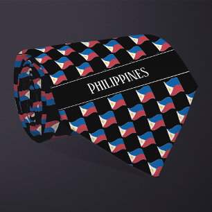 Gravata Wavy Filipinas Flag Pattern